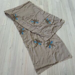 Singh and Kaur Embroidered Dragonfly Scarf